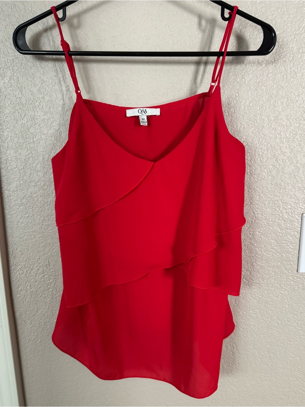 Red Ruffle Tiered Women’s Top